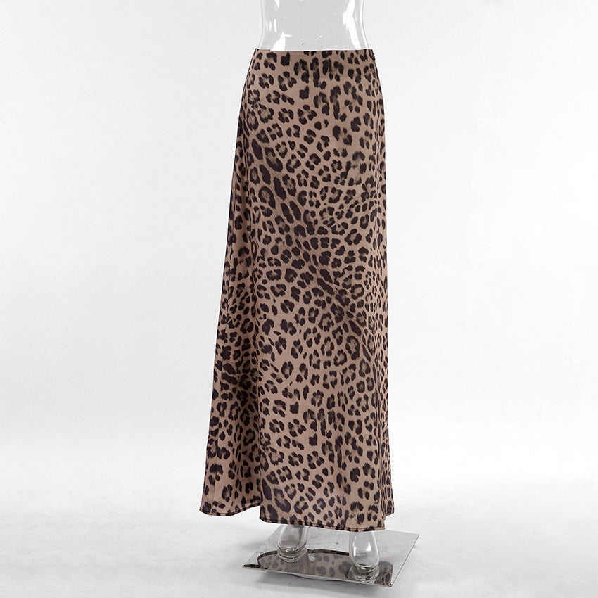 Vestido Estampado de Leopardo Falda de Sirena Moda Ropa de Mujer