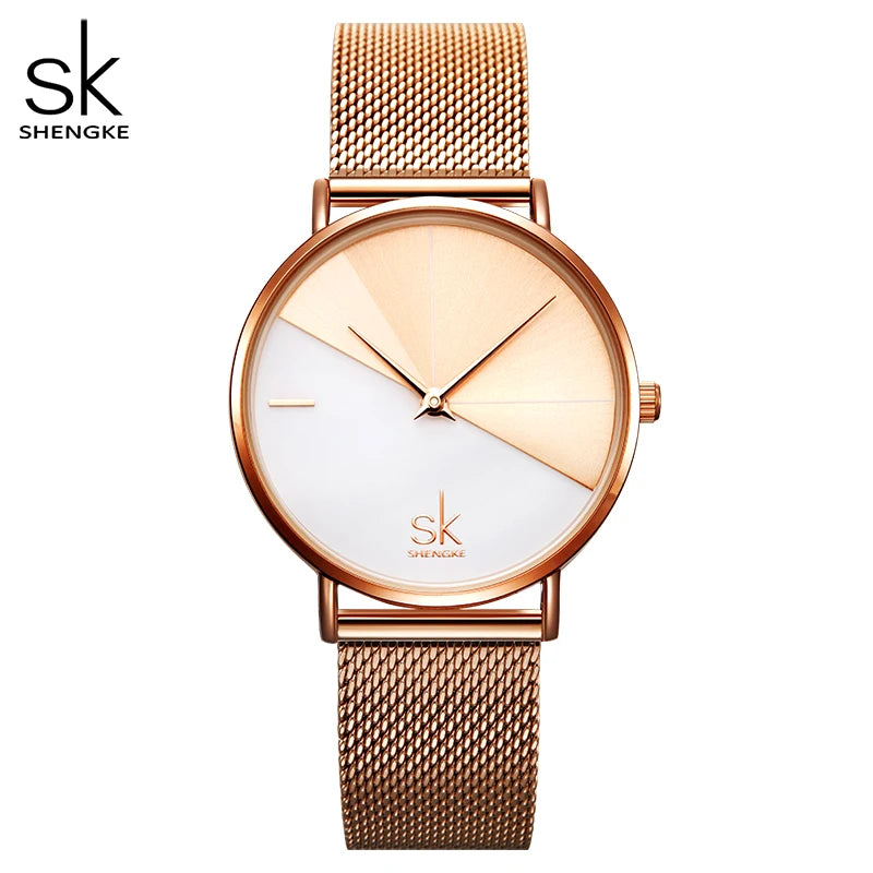 Reloj de Mujer Shengke Diseño Original Moda Creativa Cuartz Reloj Pulsera SK Mujeres Movimiento de Reloj Montre Feminino