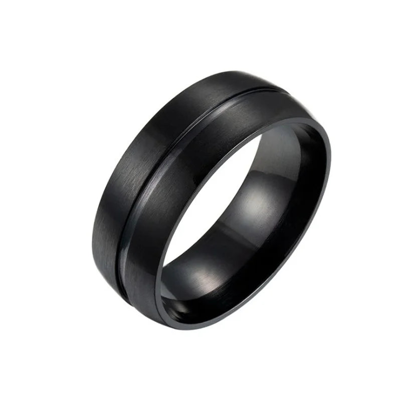 Anillo de Acero Inoxidable Negro para Hombre