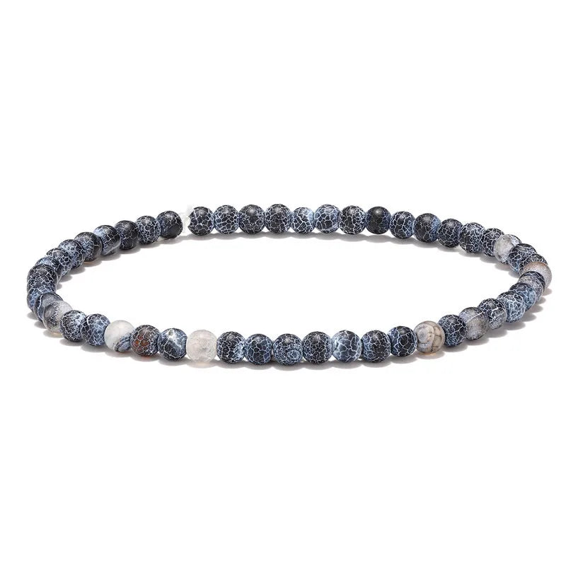 Set de 3 Pulseras Ajustables de Piedra Natural Azul para Hombre - Regalo de Joyería