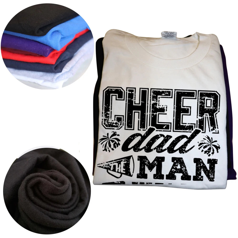 Camiseta divertida de Cheer Dad, leyenda de las porristas, algodón, estilo veraniego, regalos de cumpleaños, ropa de hombre