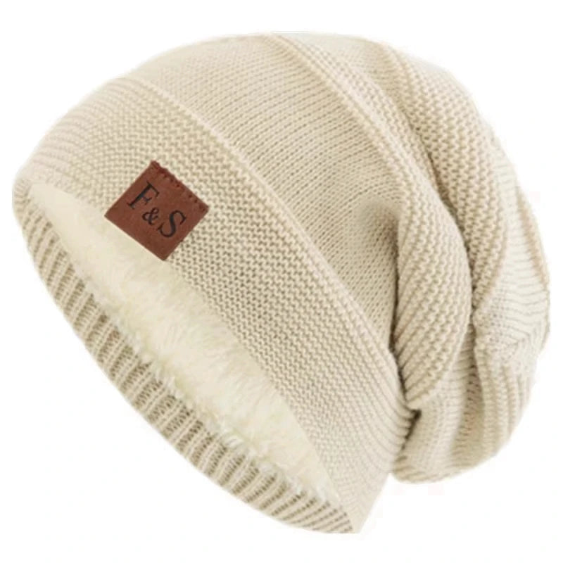 Gorros de Invierno Unisex con Forro de Piel - Gorro Tejido Cálido para Hombres y Mujeres