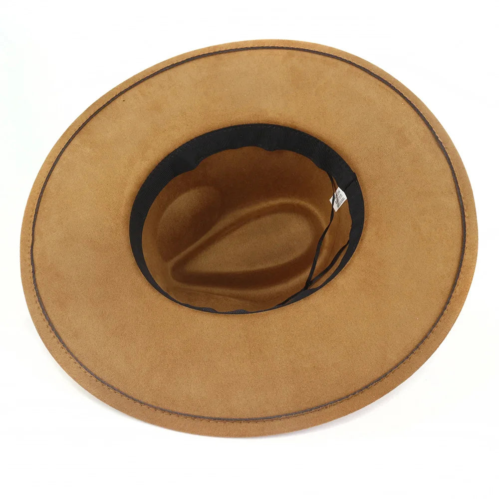 Sombrero Fedora de Fieltro de Invierno 9.5cm Ancho para Hombre y Mujer