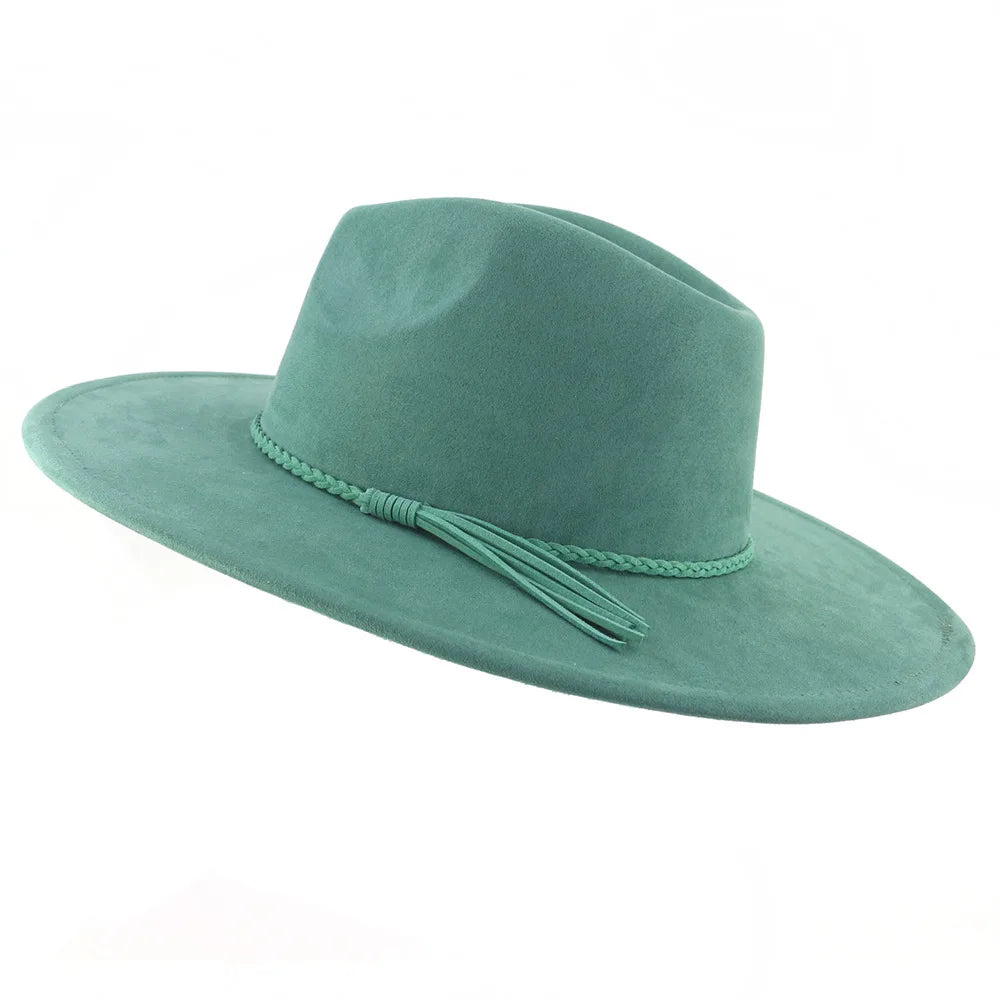 Sombrero Fedora de Fieltro de Invierno 9.5cm Ancho para Hombre y Mujer