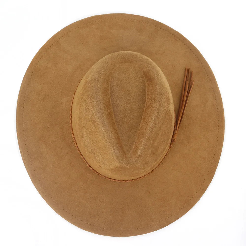 Sombrero Fedora de Fieltro de Invierno 9.5cm Ancho para Hombre y Mujer