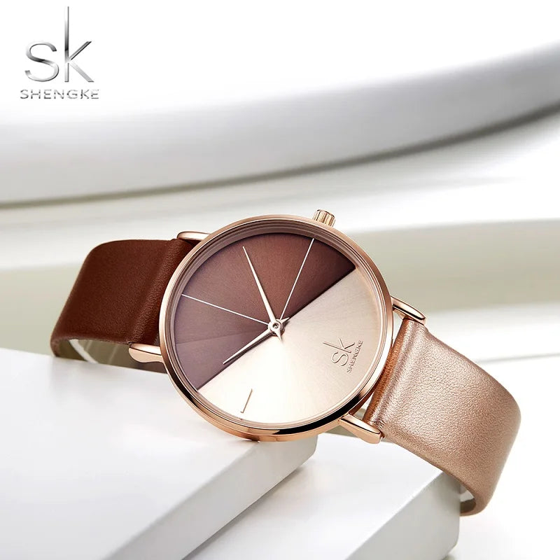 Reloj de Mujer Shengke Diseño Original Moda Creativa Cuartz Reloj Pulsera SK Mujeres Movimiento de Reloj Montre Feminino