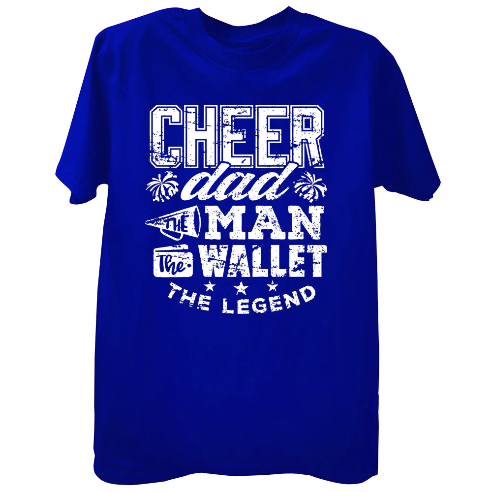 Camiseta divertida de Cheer Dad, leyenda de las porristas, algodón, estilo veraniego, regalos de cumpleaños, ropa de hombre