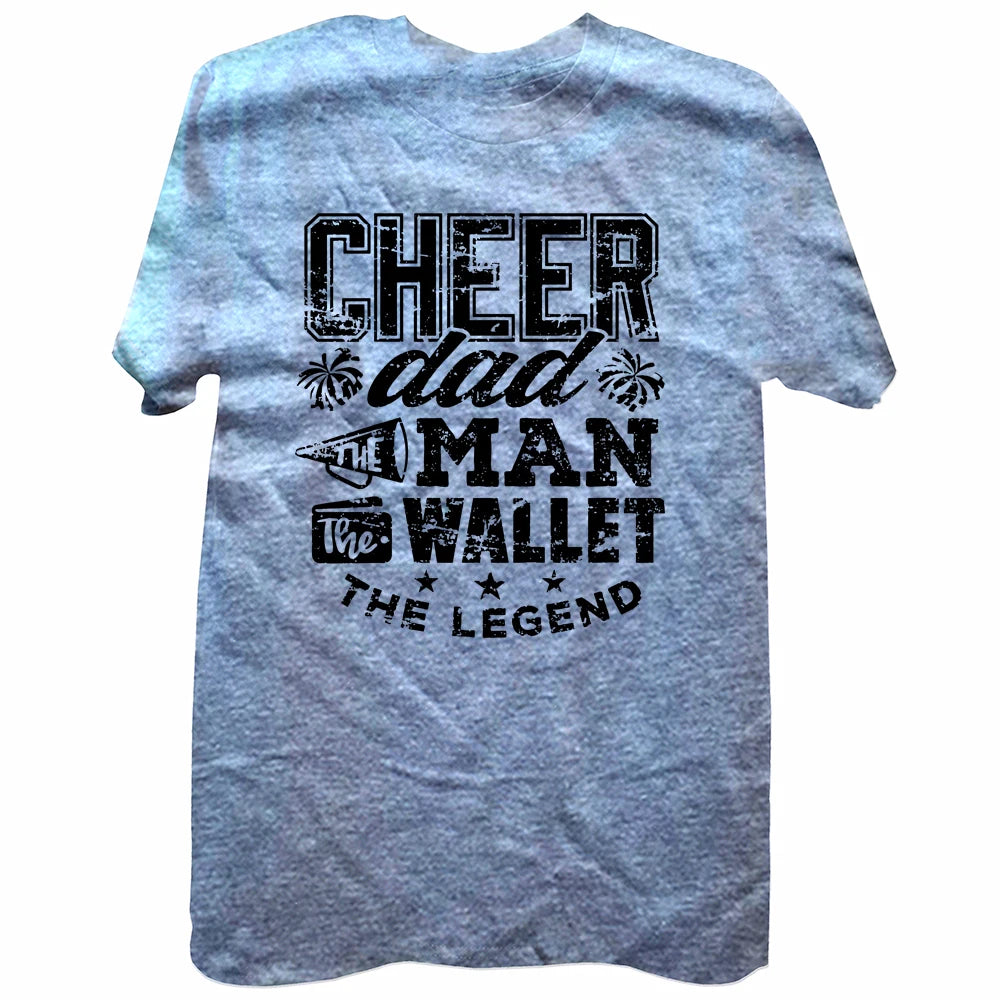 Camiseta divertida de Cheer Dad, leyenda de las porristas, algodón, estilo veraniego, regalos de cumpleaños, ropa de hombre