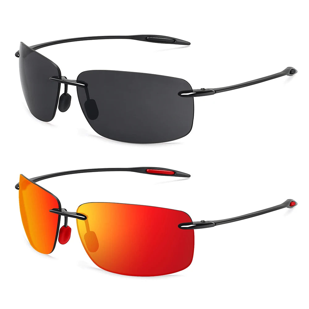 Gafas de sol sin montura clásicas UV400 para hombre y mujer