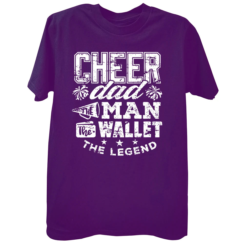 Camiseta divertida de Cheer Dad, leyenda de las porristas, algodón, estilo veraniego, regalos de cumpleaños, ropa de hombre