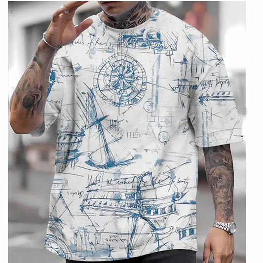 Playeras Casuales Para Hombres con Estampado 3D - Tops de Manga Corta - Ropa Veraniega Oversized - Nueva Colección