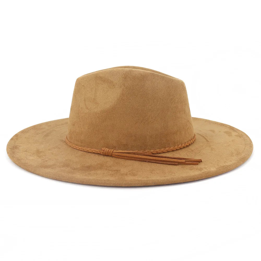 Sombrero Fedora de Fieltro de Invierno 9.5cm Ancho para Hombre y Mujer