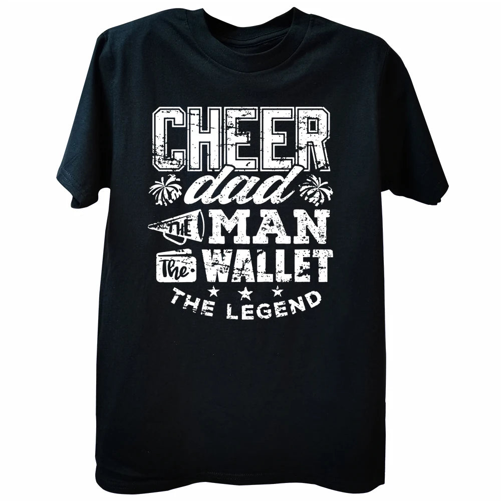 Camiseta divertida de Cheer Dad, leyenda de las porristas, algodón, estilo veraniego, regalos de cumpleaños, ropa de hombre