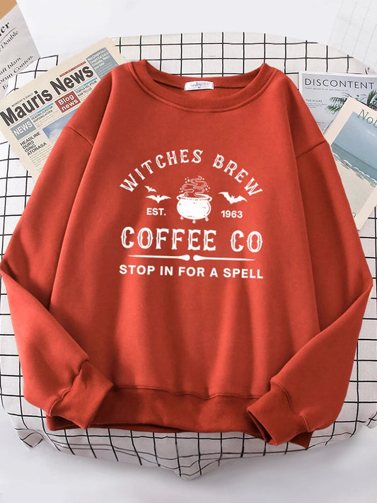 Sudadera de Brujas Estampadas de Café