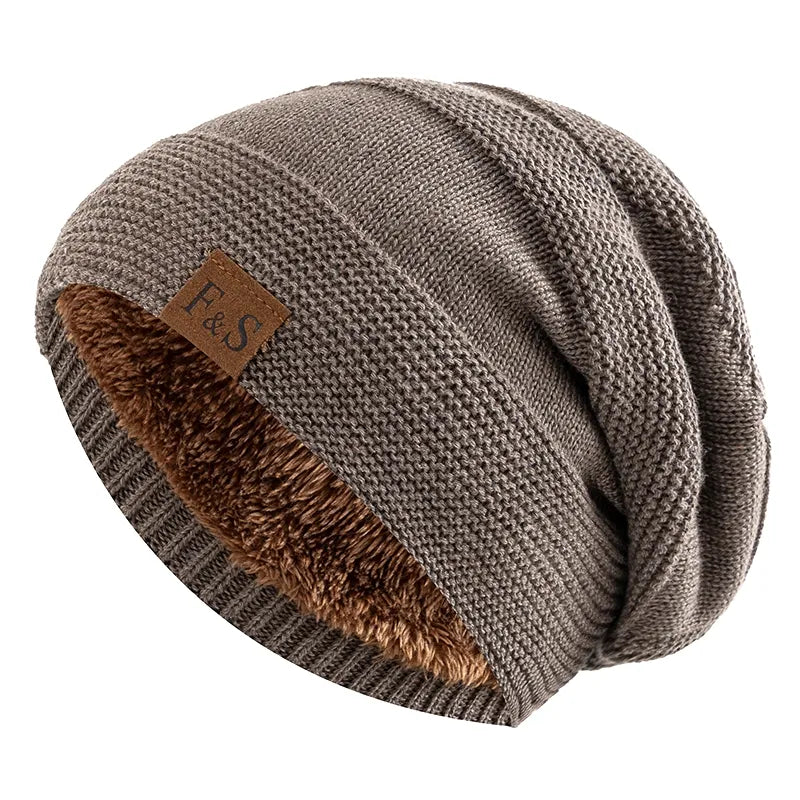 Gorros de Invierno Unisex con Forro de Piel - Gorro Tejido Cálido para Hombres y Mujeres