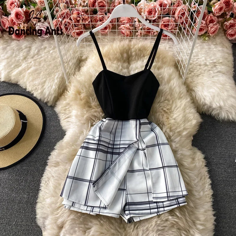 Body Sexy mujer 2021 Plaid Strap Jumpsuit Hot Playsuit